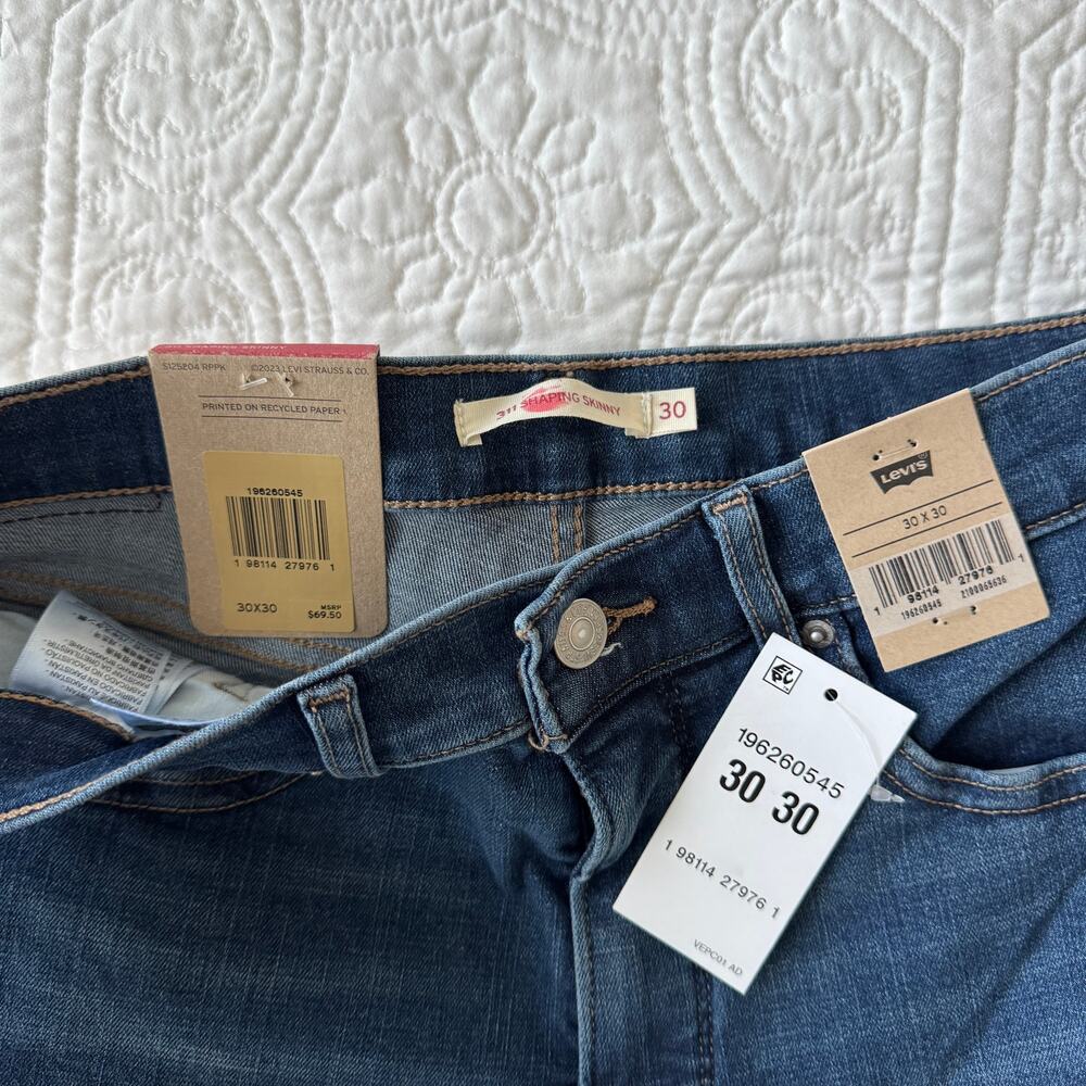 Levi's 311 Shaping Skinny Jeans Stretch Smoothing Mid Rise 30x30 NWT - Picture 5 of 7